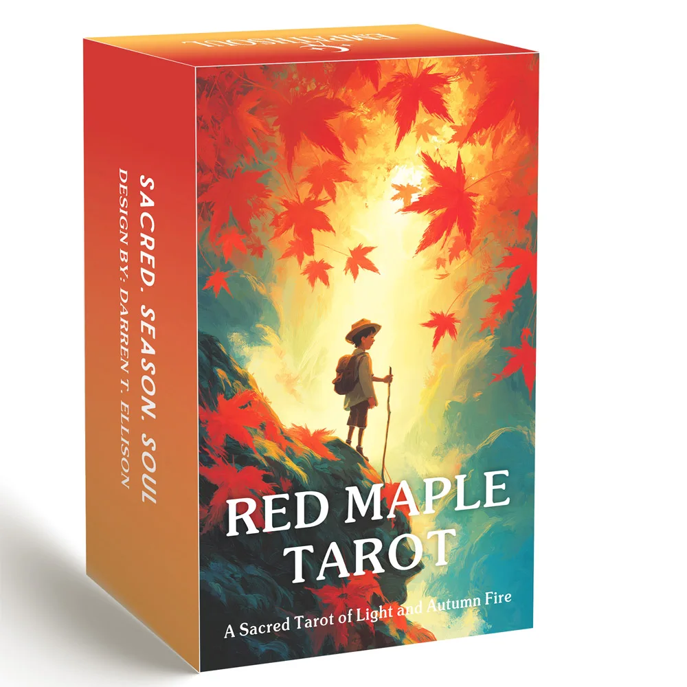 78 Tarot Cards Set, 13x8 Cm Red Maple Tarot , Includes Paper Instructions, A Sacred Tarot of Light and Autumn Fire Card Game