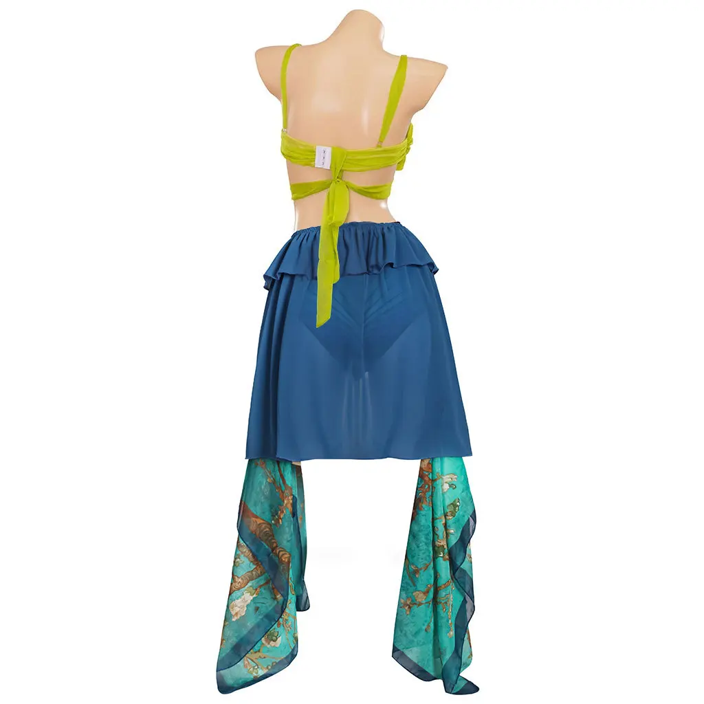 Sexy Halloween Costume for Women Sexy Bra Blue Shorts Skirt Suit Stage Costume Performance Dance Dress Carnival Party Outfit - view 2