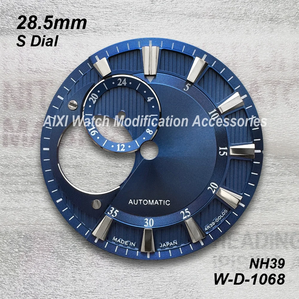 28.5mm S Logo Sunburst Dial Suitable For NH39 Movement Hollow Out High Quality Watch Modification Accessories