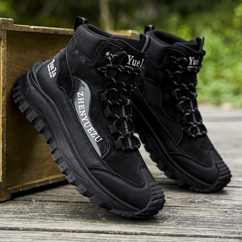 Men's Western Boots, with Thick, Wear-Resistant Soles and Comfortable Lining, Suitable for Outdoor Activities, Camping, Hiking, and Other Outfits