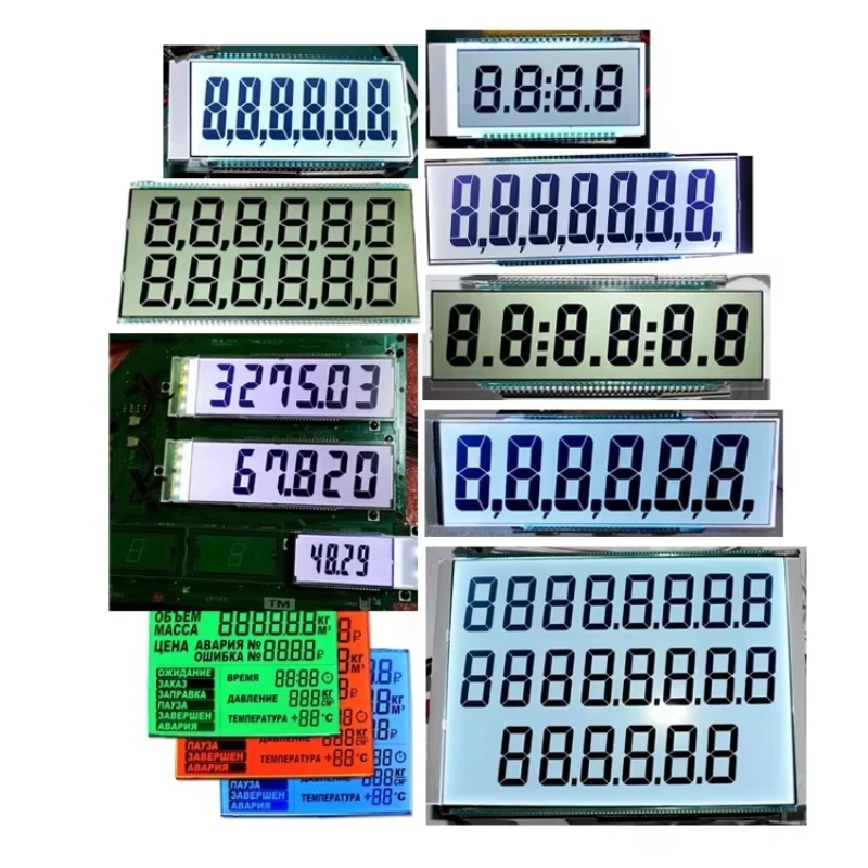 Hot-selling custom subdivision fuel pump LCD glass screen 776 886 20 22-bit monochrome TN HTN VA LCD screen for fuel dispenser