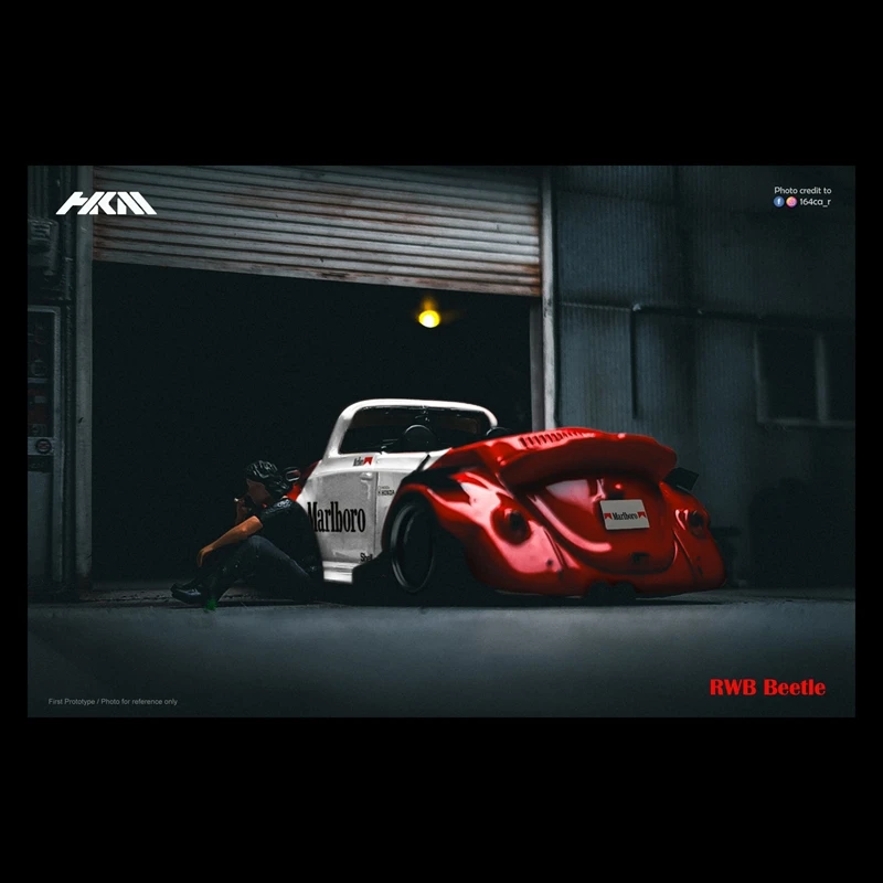 HKM 1:64 RWB Time Micro&Moreart Mini Marlboro Pinkpig Alloy Car Model Agermeister For Collection & Display & Gift