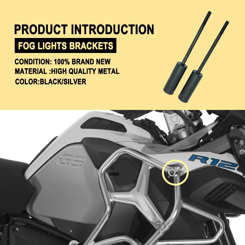 Motorcycle Spot Light Fog Lamp Bracket Crash Bar Spotlight Mount Bracket Fit For BMW R1200GS R1250GS LC Adventure R 1250 GS ADV