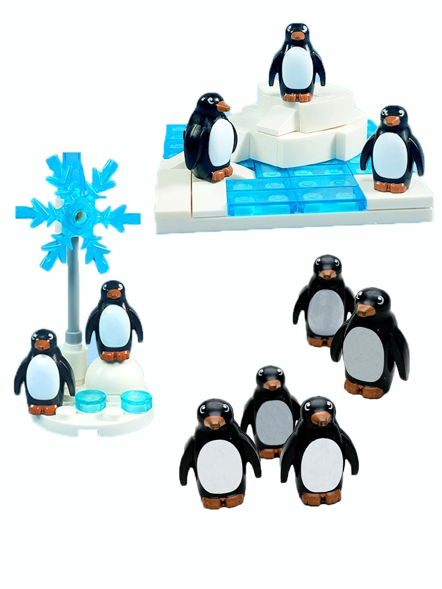 Pinguin-Bausteine-Set – MOC Glacier Tierspielzeug, kreative DIY-Steine, Mini-Schneeflocken-Pinguin-Arctic-Welt-Spielset – Detail 1