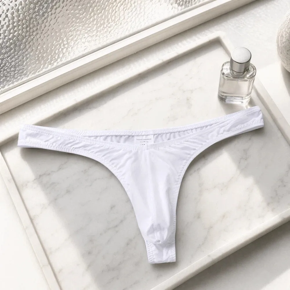 Soft Low Waist Men Thongs Thin Strap Solid Color Men's Panties Underwear T-back Male Briefs Men