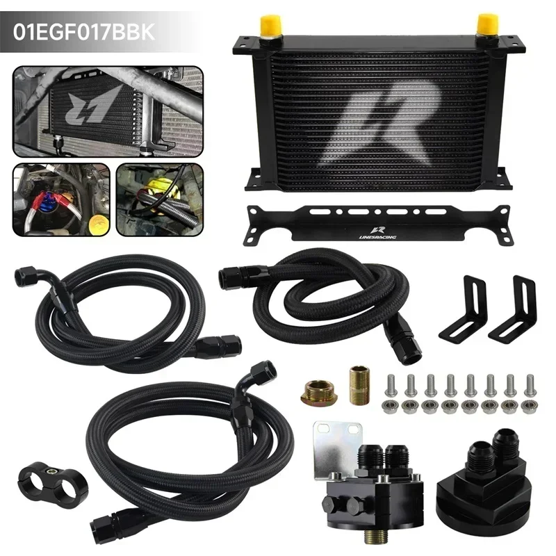 Universal 25 Row AN10 Oil cooler w/Bracket +Filter Adapter Hose Kit 3/4