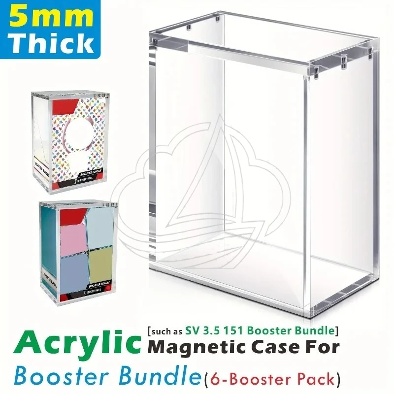 1/2Pcs Acrylic Card Storage Box Magnetic Closure Stackable Case for TCG Trading Game Booster & Elite Trainer Cards