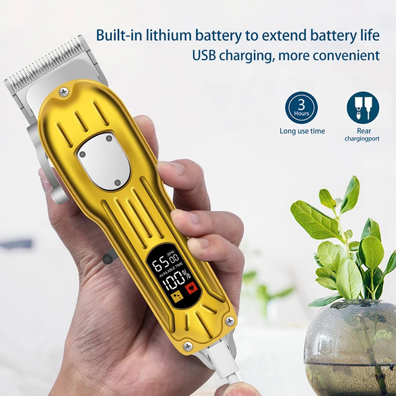 WAIKIL 2023 Electric Hair Trimmer Cordless Shaver Trimmer Male Barber Hair Clipper Machine For Men Rechargeable USB