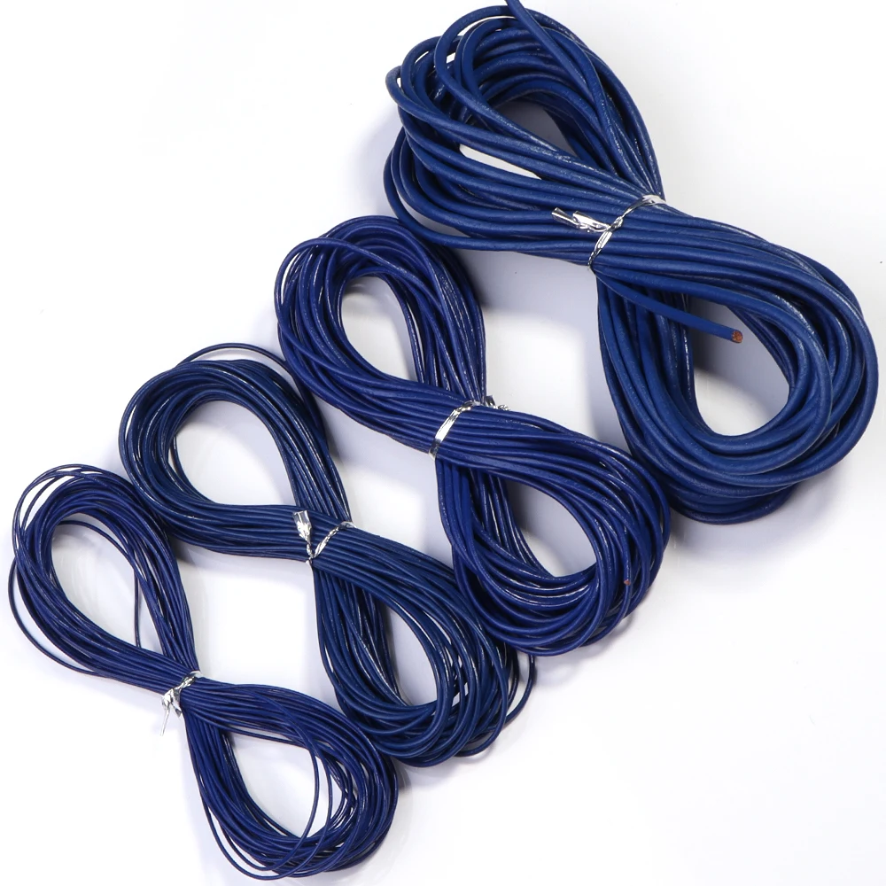 10 Meter 100 % echtes Lederband, Durchmesser 1/1,5/2/3 mm, buntes rundes Lederseil für Armband, Halskette, DIY-Schmuckherstellung – Detail 24