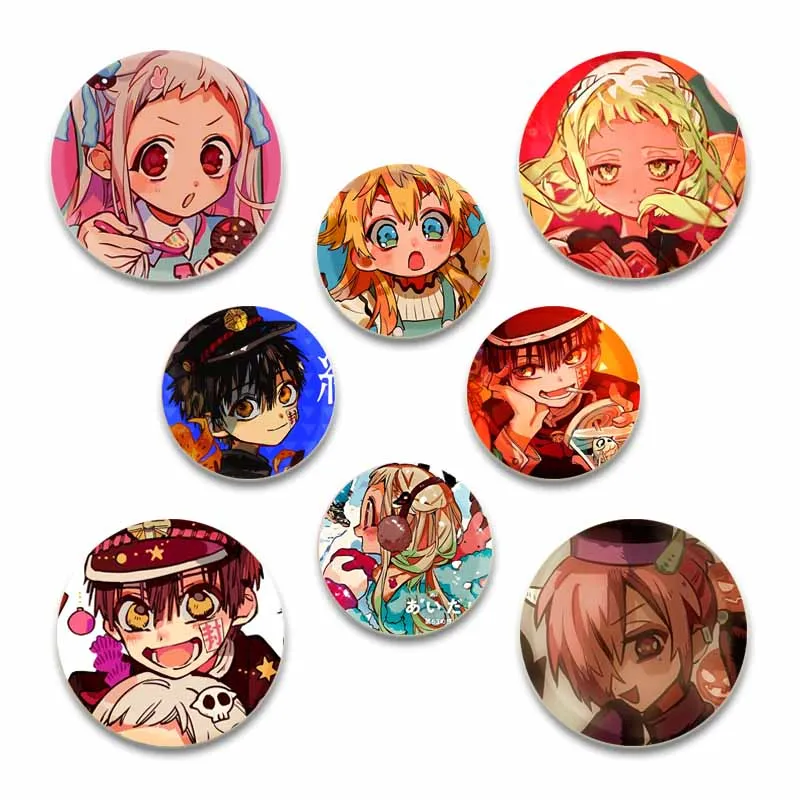 Anime Pins Characters Hanako-kun/Nene Yashiro/Kou Minamoto/Aoi Akane/Sakura Nanamine Badge Handmade Brooches for Backpack Decor