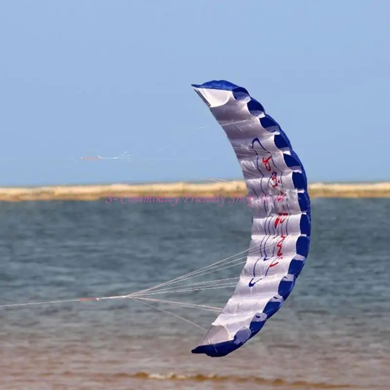85AE Parachute Sport Kite Soft Stunt Kite Easy Flying for w/ 2 Winder Popular Summer Beach Activity Toy Parent-Child Party