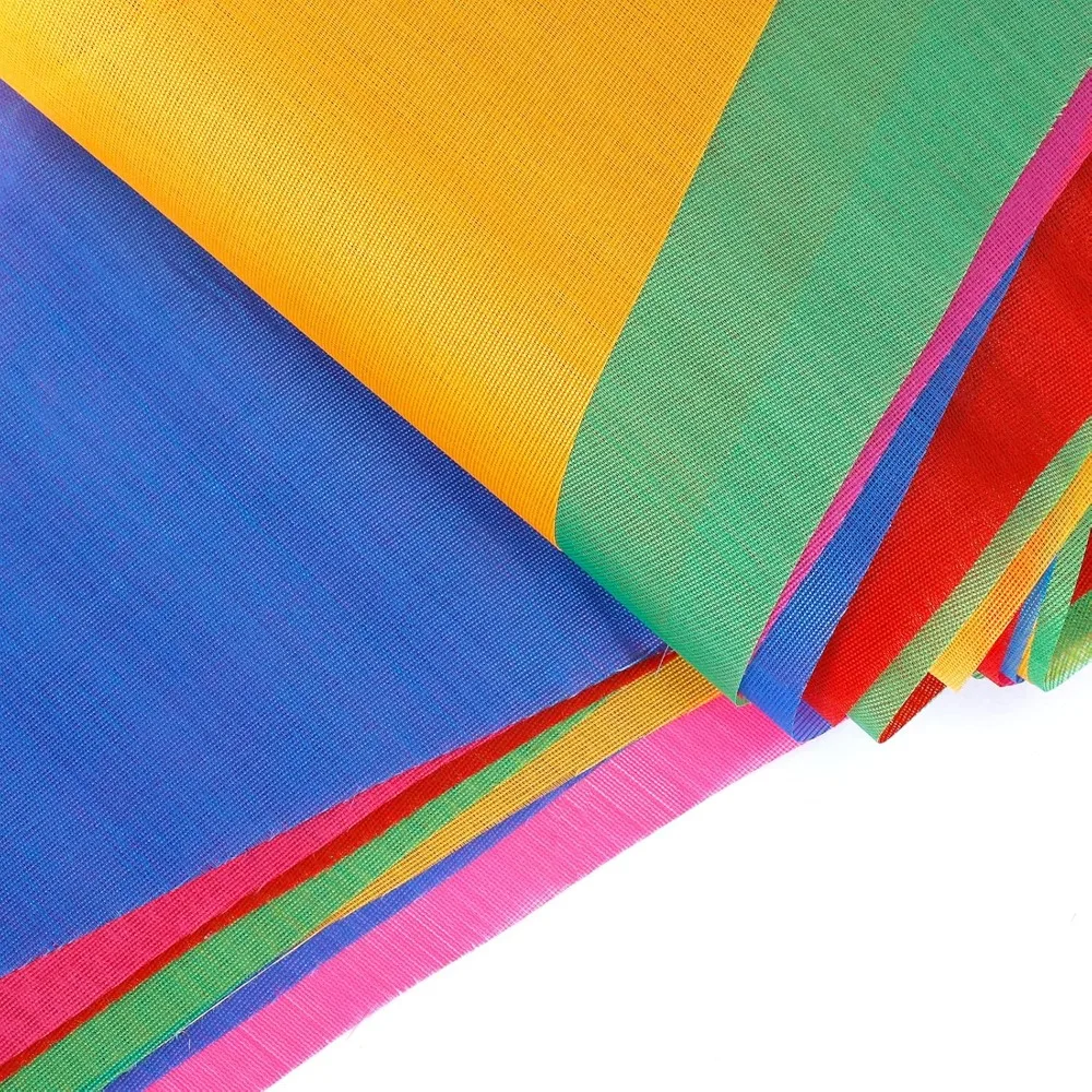50-1000mm Bunte Wimpelkette Dreiecksflaggen für Geburtstag, Hochzeit, Weihnachten, Party, Heim- und Außendekoration – Detail 2