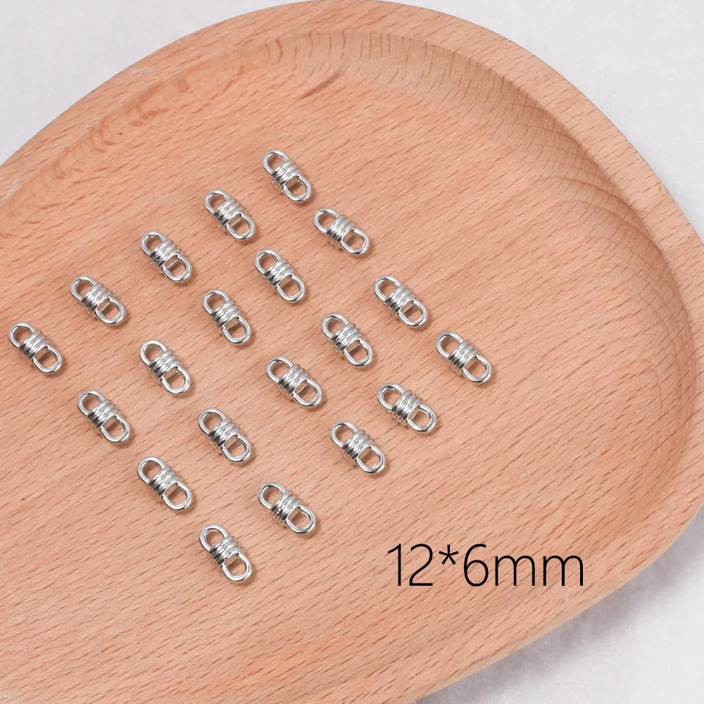 50 Pcs 12*6mm Mini Tube Cord Cap Tip Leather Ends Terminators Coil Spring Fastener Crimp Clasp for DIY Jewelry Making