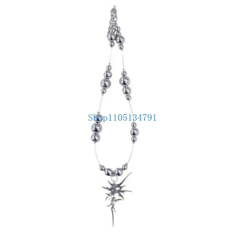 98km Thorn/Star Pendant Necklace Adjustable Length Neckchain Jewelry for Trendsetters