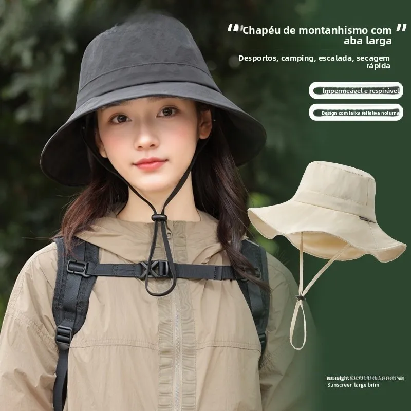 monstar-women's-fishing-cap-outdoor-hiking-hat-large-brim-sunscreen-uv-protection-casual-style-nylon-material-unisex