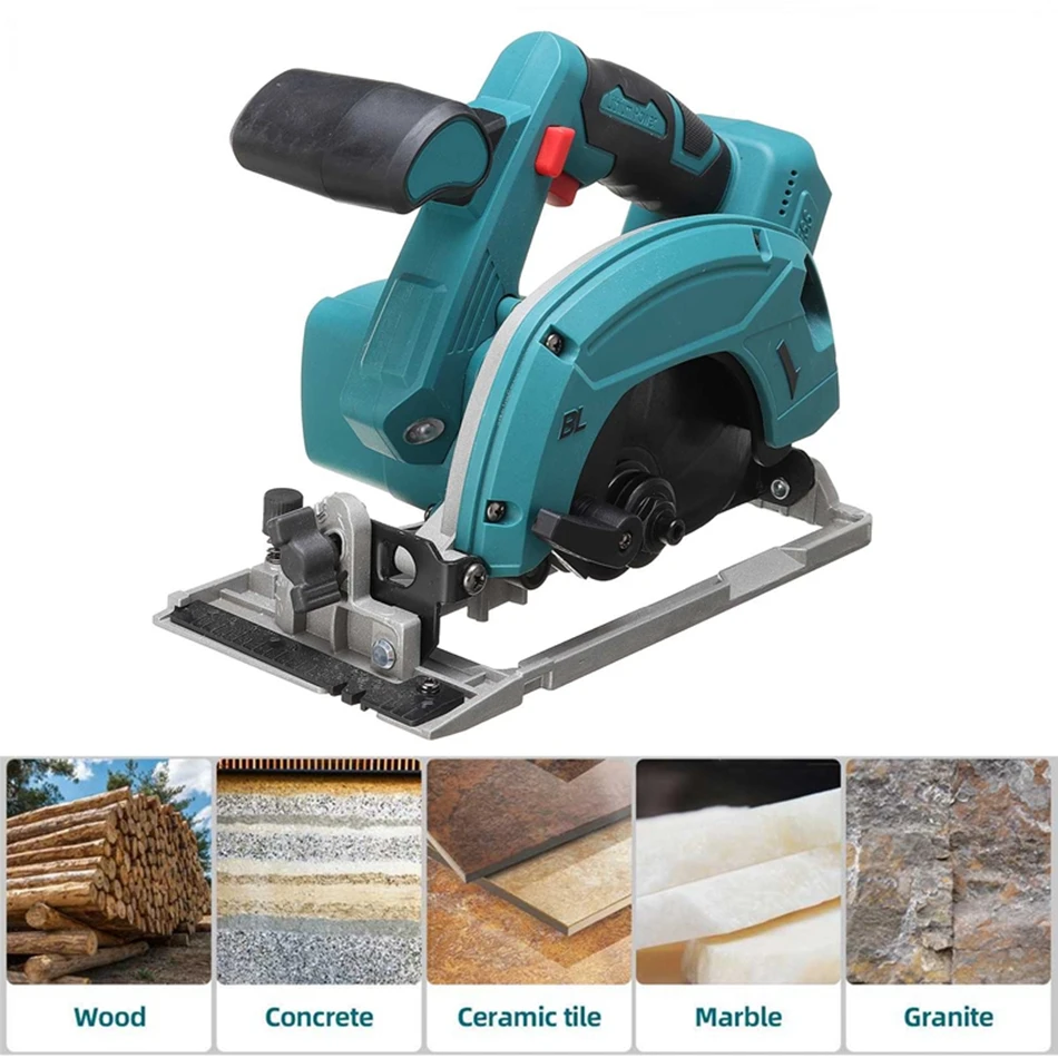 3800W Brushless Cordless Electric Circular Saw 165mm Saw Blade Adjustable Angle Cutting Woodwork Cutting Cordless Electric Saw