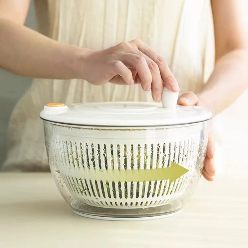 Vegetable Salad Shredded Dehydrator Household Manual Drain and Throw Water Vegetable Basket Dryer