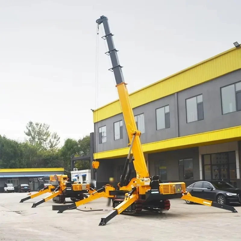 Construction Project Spider Crane 8 Ton Capacity Crawler Mounted Stabilizer Knuckle Boom Precision Heavy Works Hot Sale