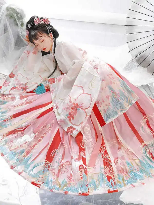 

Chinese Style Hanfu Ming Dynasty Dress Women Traditional Embroidery Princess Dresses Oriental Fairy Cosplay Stage Dance Robe