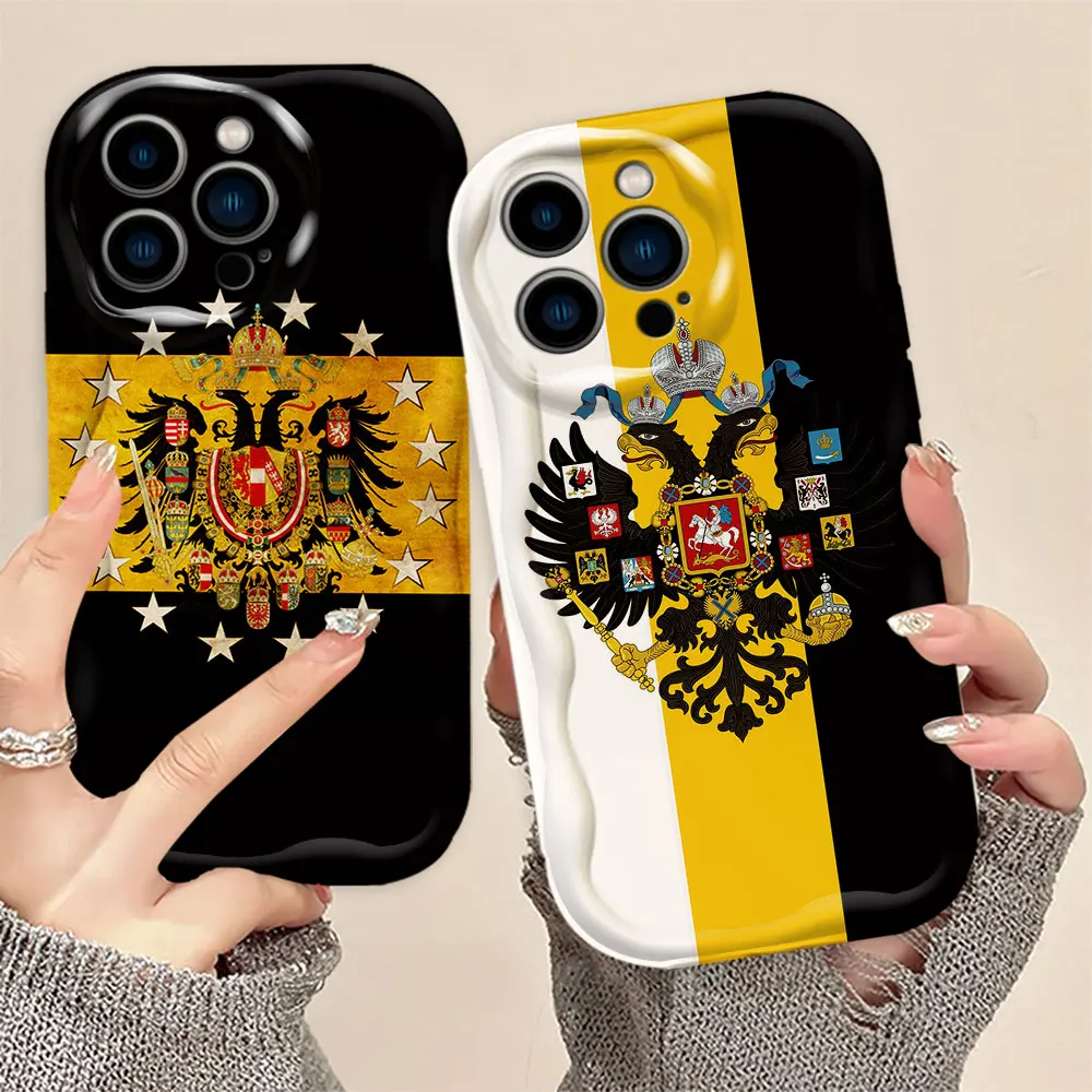 Russian Double-Headed Eagle Flag Emblem Cream Mobile Phone Case FOR Samsung GALAXY S30 S25 S24 S23 S22 S21 S20 FE PLUS ULTRA 5G