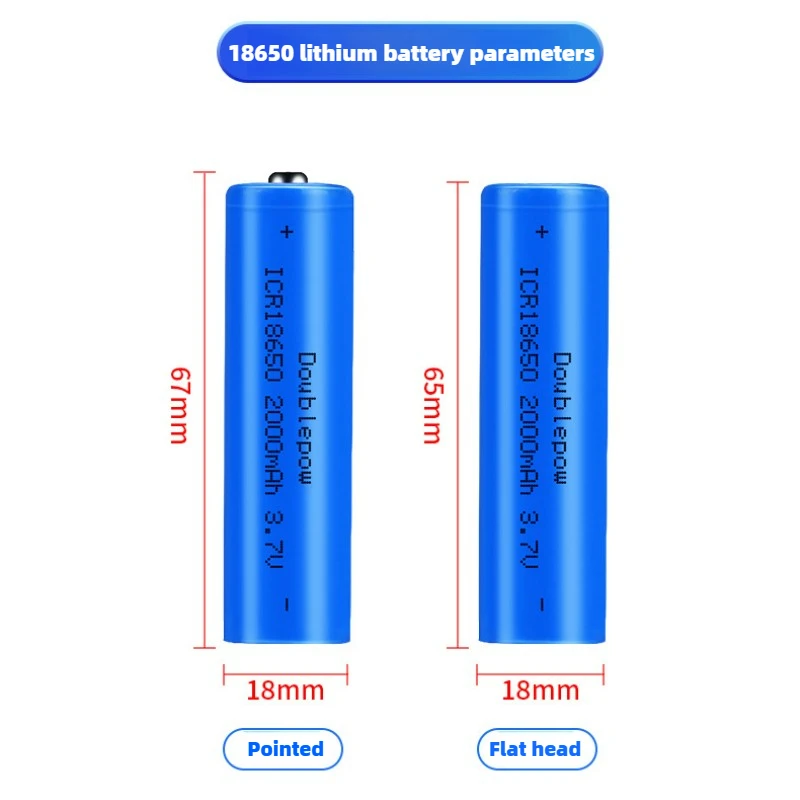 2000mAh 3.7V 18650 Lithium Rechargeable Battery Full Capacity 18650 배터리 for Small Fan Strong Light Flashlight Lamp