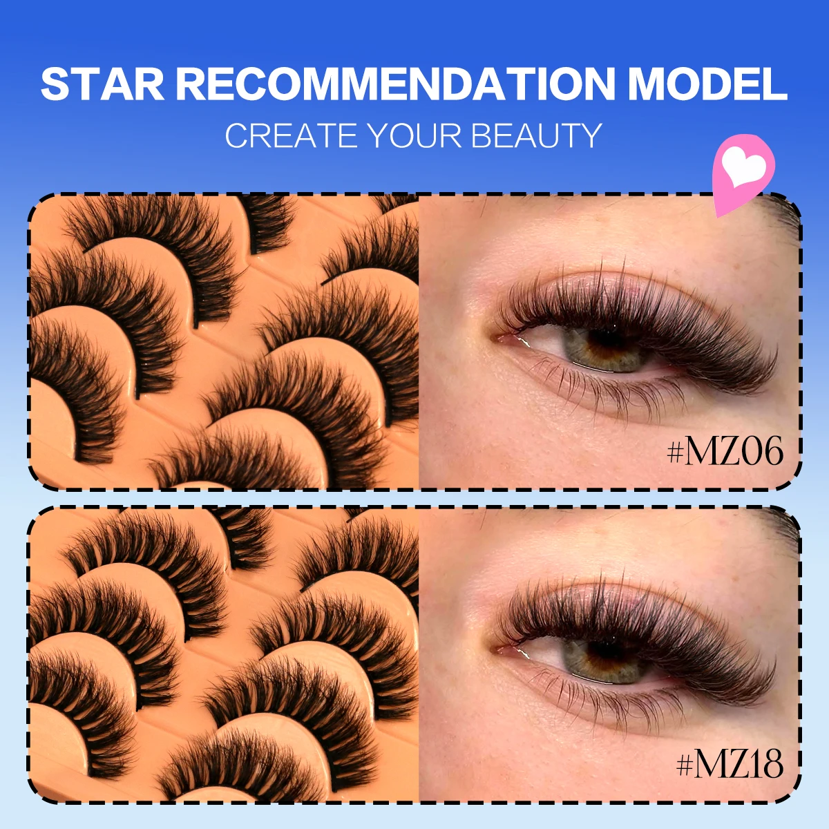 Lasvirey Flauschige, dicke falsche Wimpern, flauschige Katzenaugenwimpern, dramatisches Volumen, Vollstreifen-Wimpernverlängerung, künstliche Nerz-Wimpern, Make-up