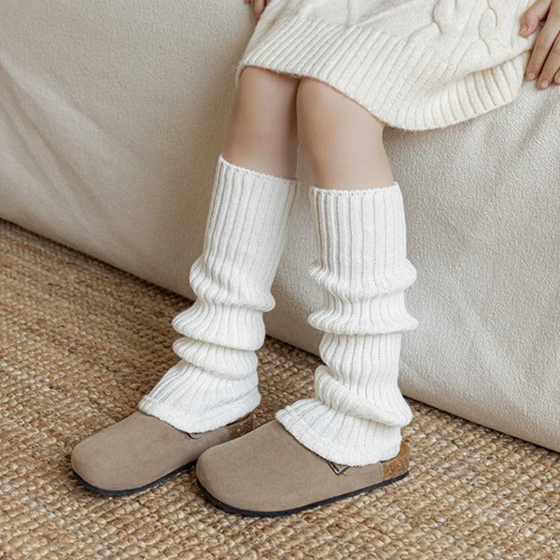1 Pair New Korean Autumn Winter Knitted Children Leg Warmer Kids Girls Cosplay Socks Stackable Leg Warmers For 3-13 Years Old