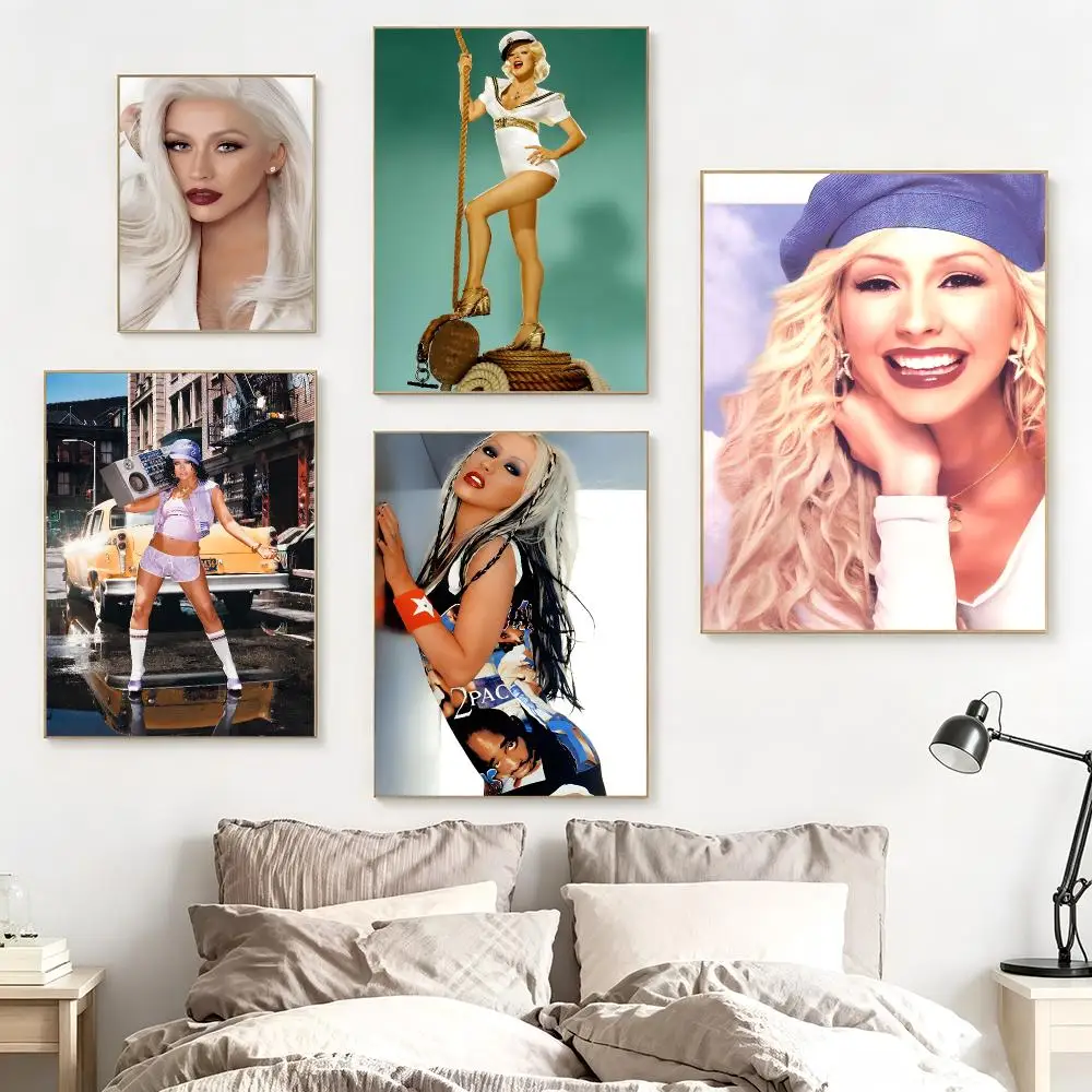 Singer C-Christina Aguilera Poster impermeable para el hogar sala de estar dormitorio bar decoracion estetica