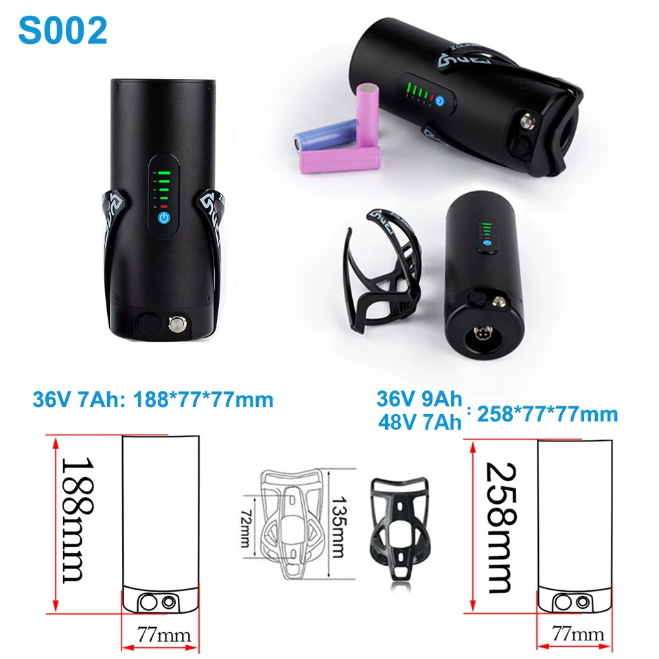 Mini Bottle EBike Battery 36V 10.5Ah 7Ah 48V 7Ah 18650 Lithium Pack for Bafang Tongsheng 500W 350W 250W Electric Bicycle