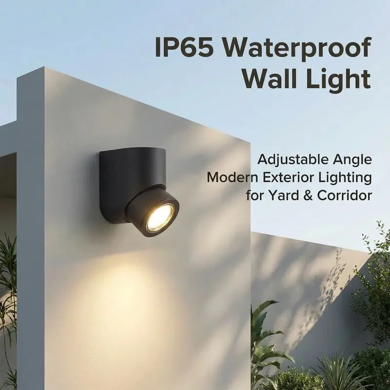 Lampes murales LED extérieures à effet lumineux haut et bas, en aluminium noir, éclairage mural extérieur, luminaires décoratifs