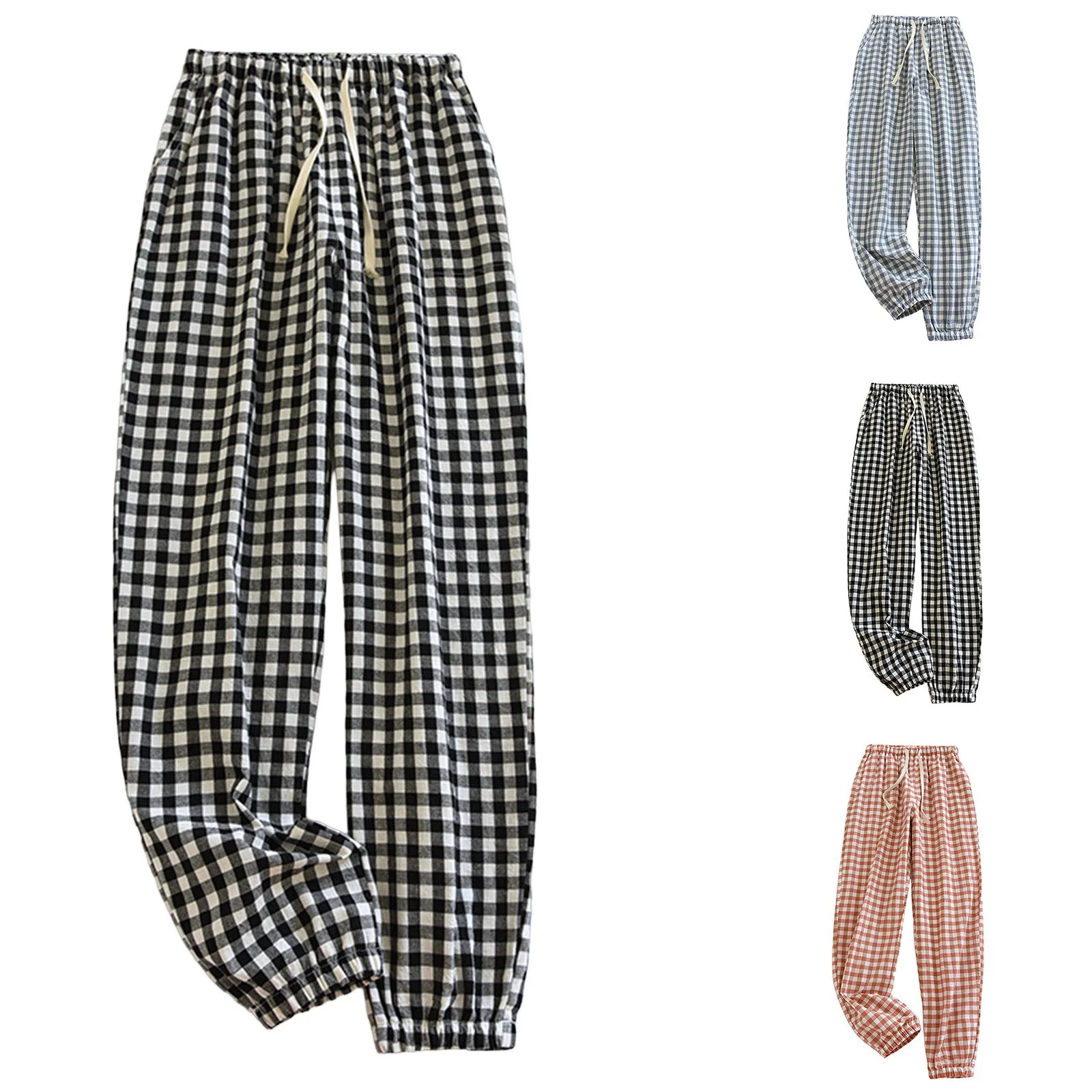 

Spring/Summer Checkered Pajama Pants Women'S Pants Loose And Comfortable Large Size Outwear Four Seasons Home Furnishings