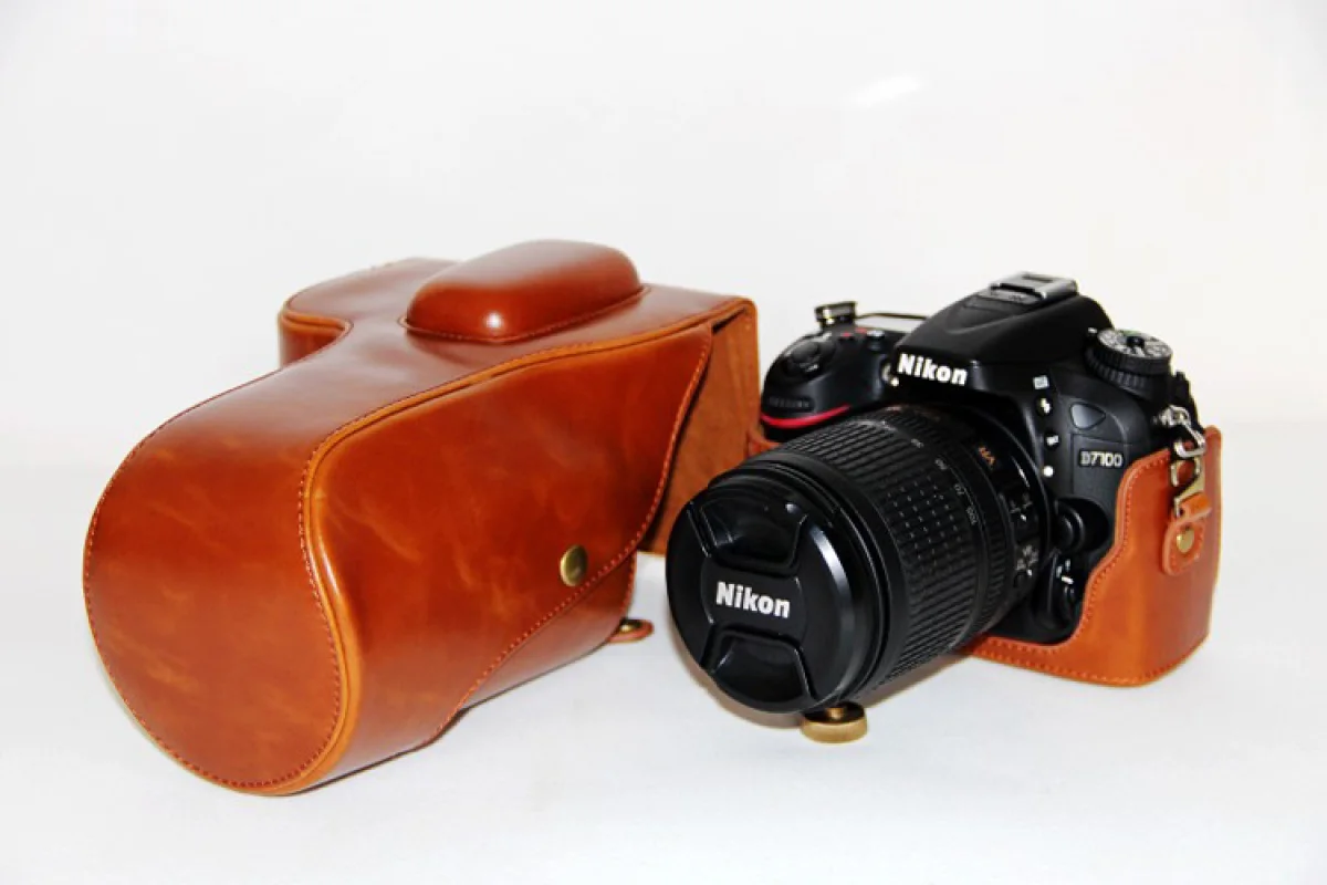 Retro Vintage PU skórzany futerał do aparatu torba na aparat Nikon D5100 D5200 D5300 czarna kawa brązowa