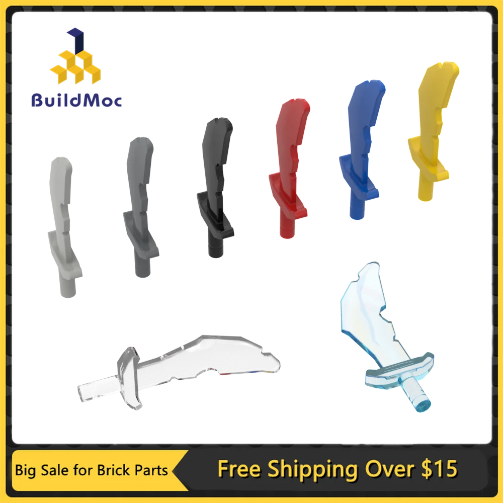 1Pc MOC Parts 60752 Scimitar Sword Compatible Bricks DIY Assmble Building Blocks Particle Kid Puzzle Brain Toy Gift