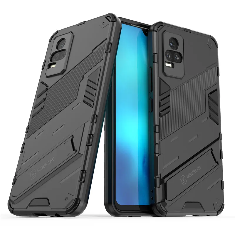 PUNK Phone Case For Vivo V21E 4G Case For Vivo V21E 4G Cover Armor PC Shockproof TPU Stand Protective Bumper For Vivo V21E 4G