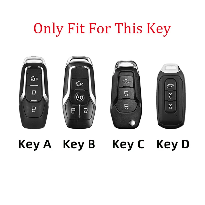 Alloy Key Cover Case For Ford Fusion Mondeo Mustang F-150 Explorer Edge 2015 2016 2017 2018 Car Styling Key Protection Keychain