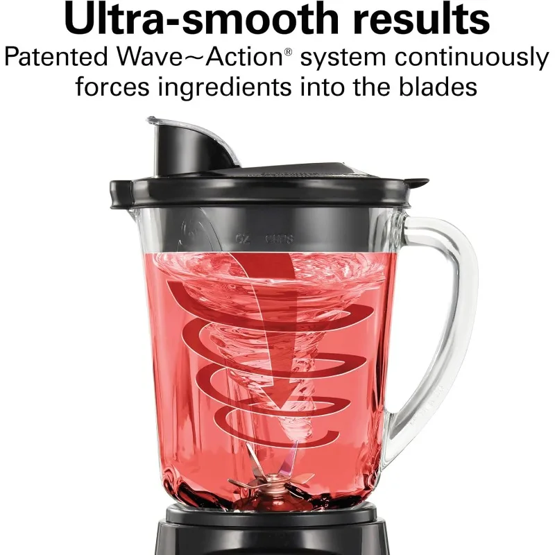 Blender, for shakes and smoothies, 40 oz glass jar, 12 functions (including puree, crushed ice), 700 W