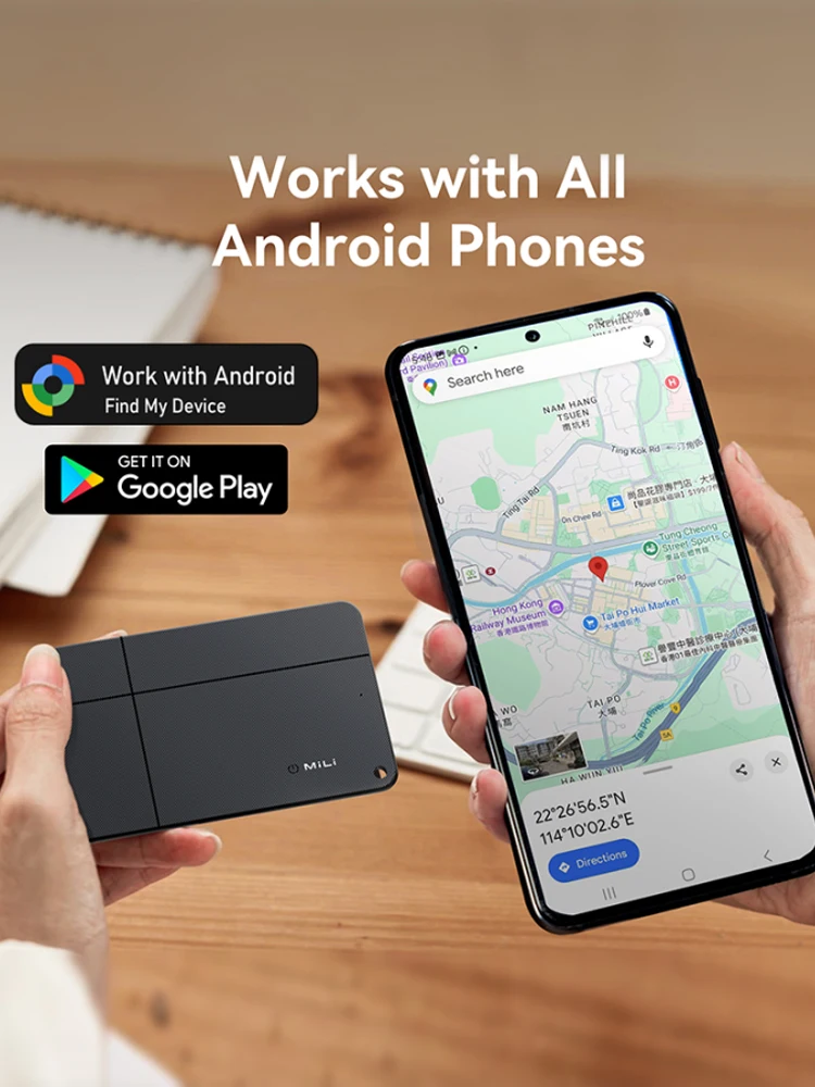 Wallet Tracker Card Wireless Charging Ultra-thin GPS Location Smart Anti-loss Tag for google find my device tracker  Wireless Ch