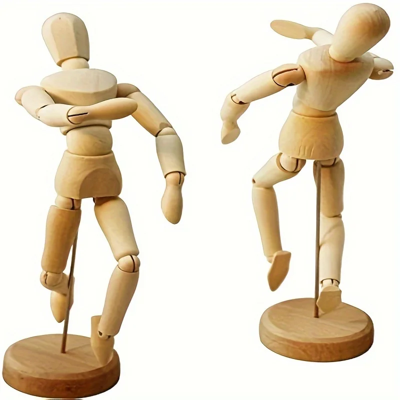 Modelo de figura de hombre de madera, miniaturas para dibujar, modelo humano para arte, cuerpo ajustable, muñeca de madera, bocetos, decoración de