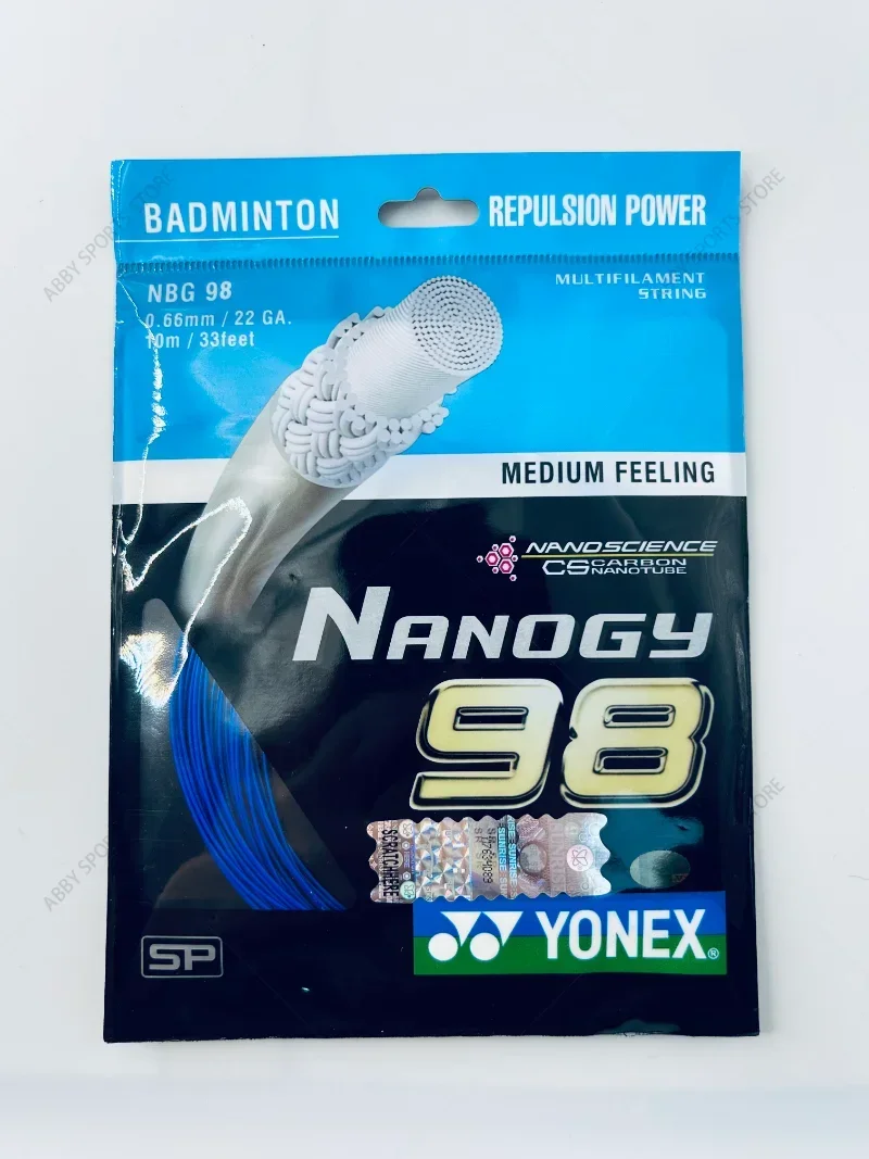 YONEX Rakieta do badmintona Struna YY NBG98 (0,66 mm) Wytrzymałość Wysoka elastyczność Profesjonalne zawody treningowe Wysokiej jakości struna BG98