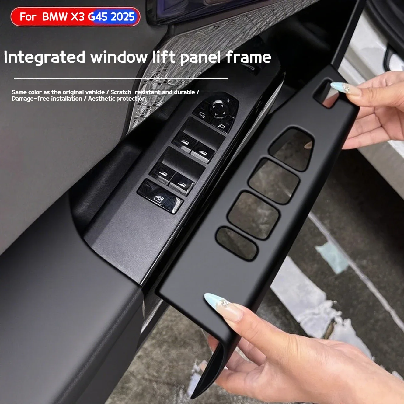 For BMW X3 G45 2025 Car glass leather all-inclusive lifting panel protection decorative frame door interior sticker modification