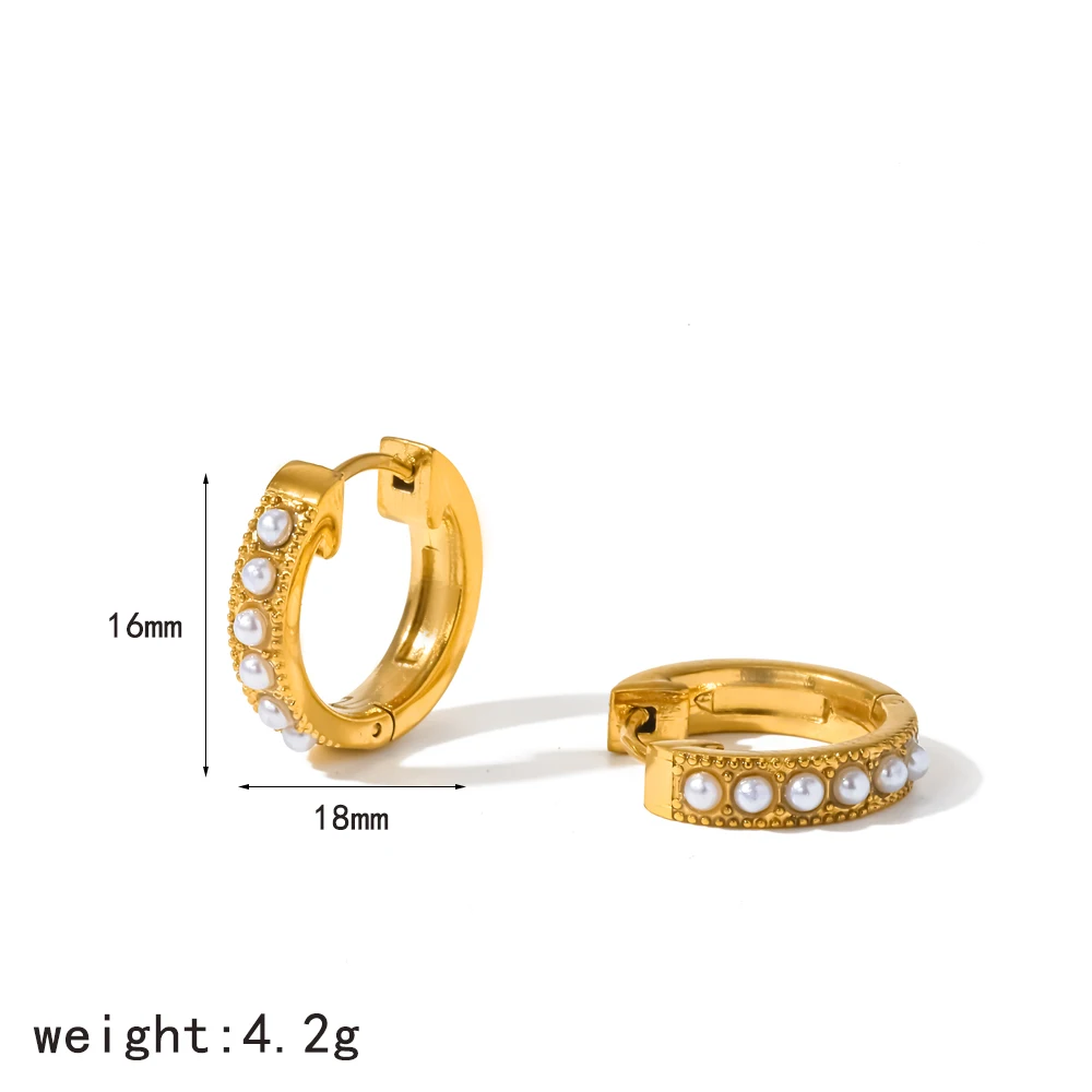 Klassische Edelstahl-Cubic-Zirkonia-Huggie-Creolen für Damen, wasserfest, hypoallergen, Modeschmuck – Detail 9