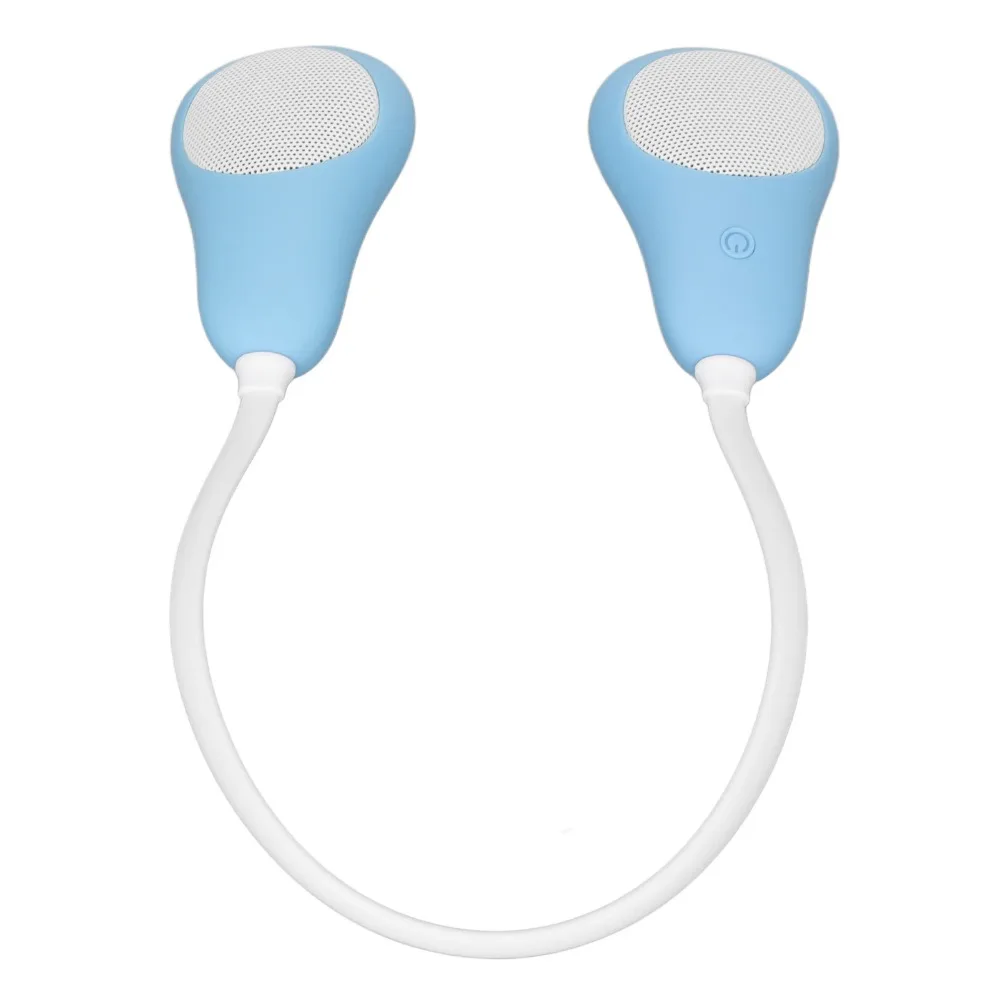 

Синий Bluetooth-динамик с шейным креплением, стереозвук, шумоподавление, портативный динамик для ношения на шее, динамик для бега с функцией громкой связи