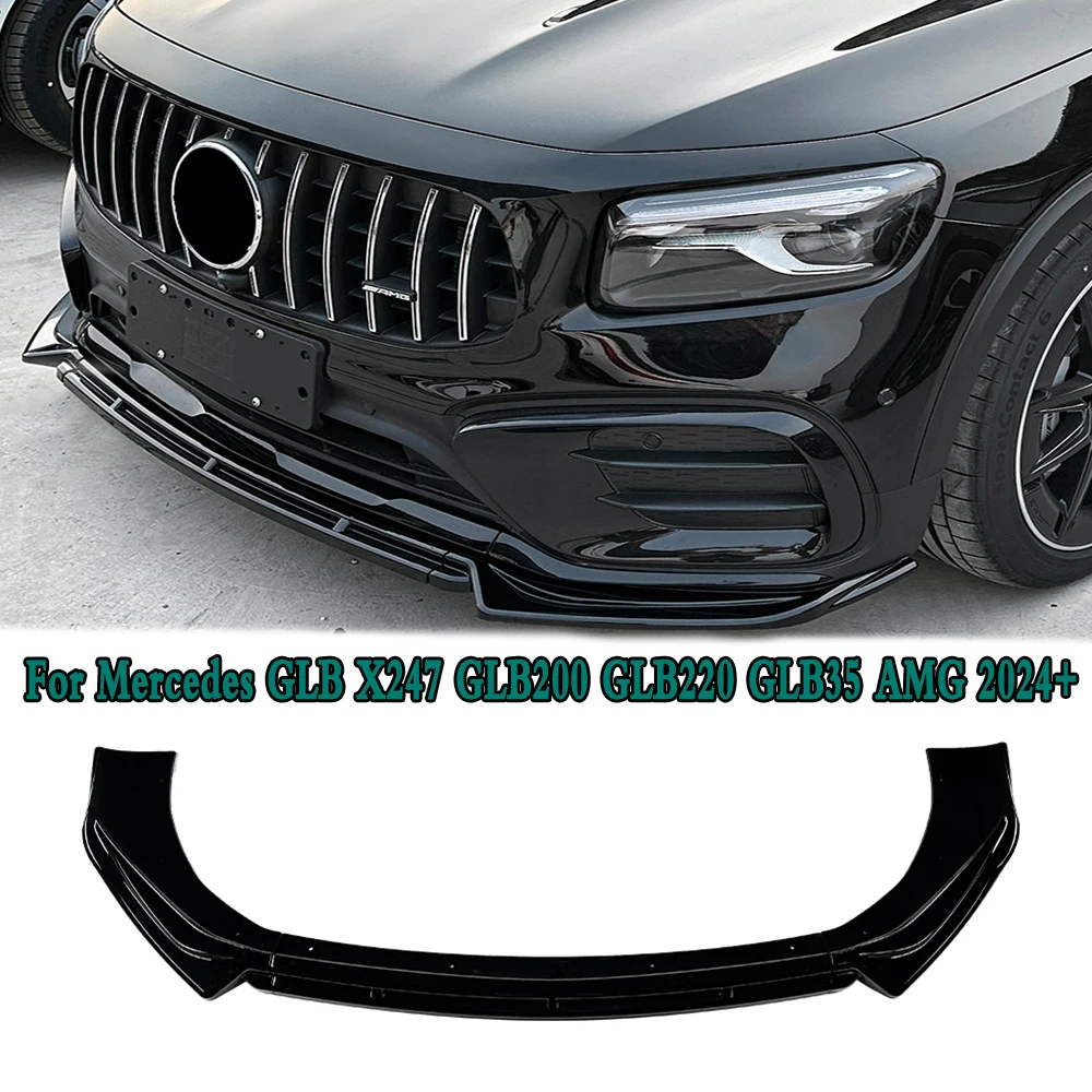 

Front Bumper Lip Splitter Diffuser Lip Body Kit Car Spoiler Bumper Accessory For Mercedes GLB X247 GLB200 GLB220 GLB35 AMG 2024+