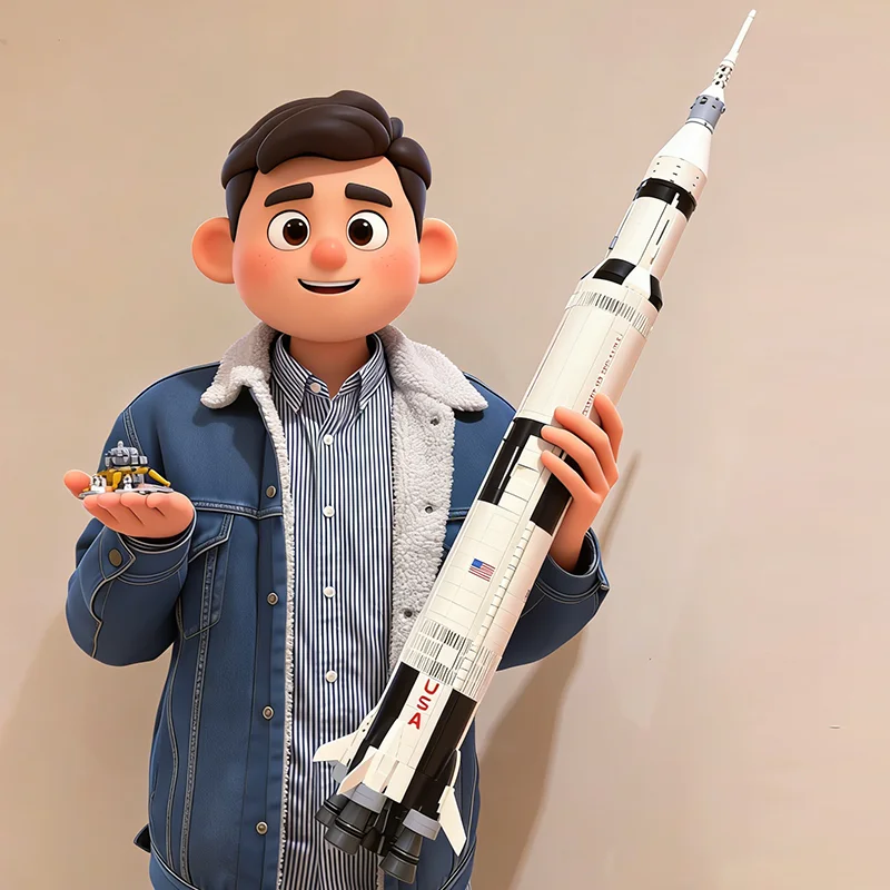 1969 pcsThe Apollo Saturn V 92176 Building Blocks Space Rocket Idea Series Bricks Educational Toys For Birthday Gifts