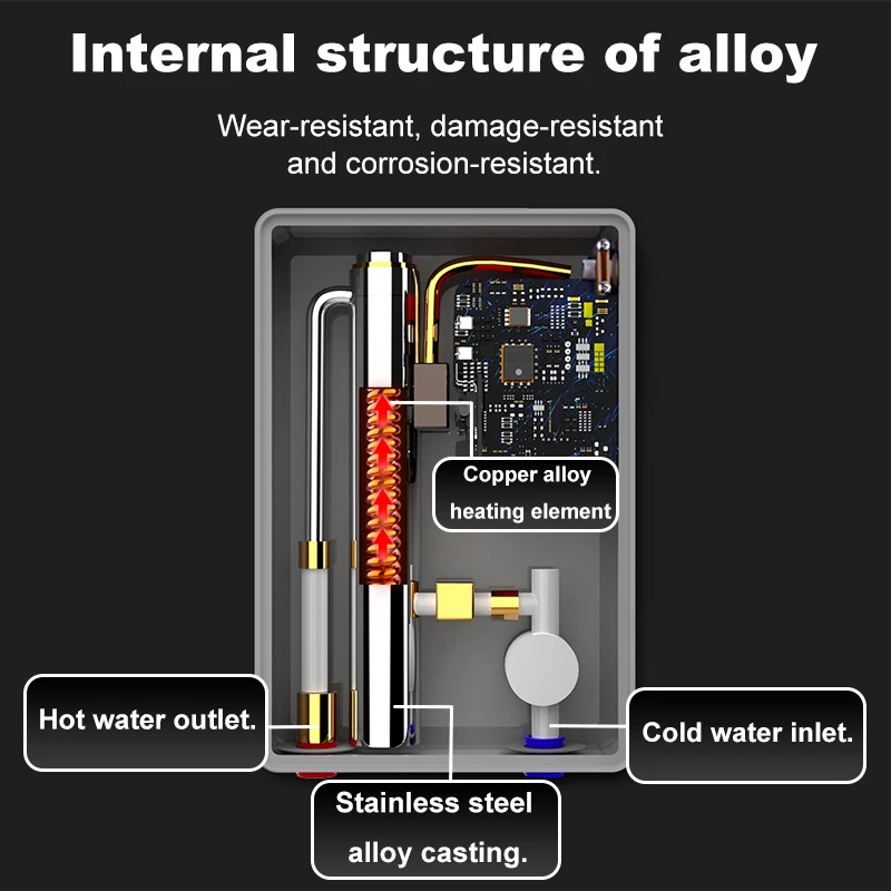 Endless Hot Water Used Instant Electric Hot Water Heater Tankless Intelligent Water Heater 6000w for Hotel Shower Bathroom