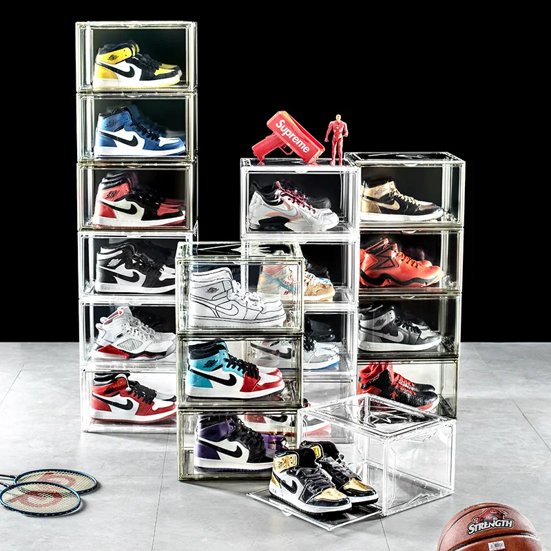 

Moisture-proof Magnetic Flip-top Anti-deformation Dust-proof Acrylic Transparent Storage Home Oversized Display Shoe Box