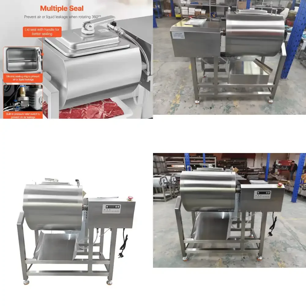 Stainless Steel Tumblers Curing Machine Vacuum Tumbler Marinator Food Marinating Machine Bidirectional Rotation