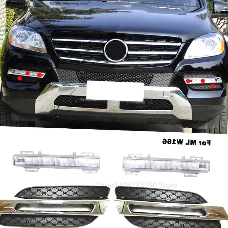 

Для Mercedes Benz ML Class W166 ML350 ML500 | Хромированная отделка нижней решетки, передняя противотуманная фара DRL, крышка A1668850774 A1668850874 a1668842122