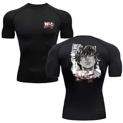 Anime Compression Shirt Men's Sportswear Fitness Running Tight Gym Quick-drying Sports T-shirt Summer Breathable Top S-3XL