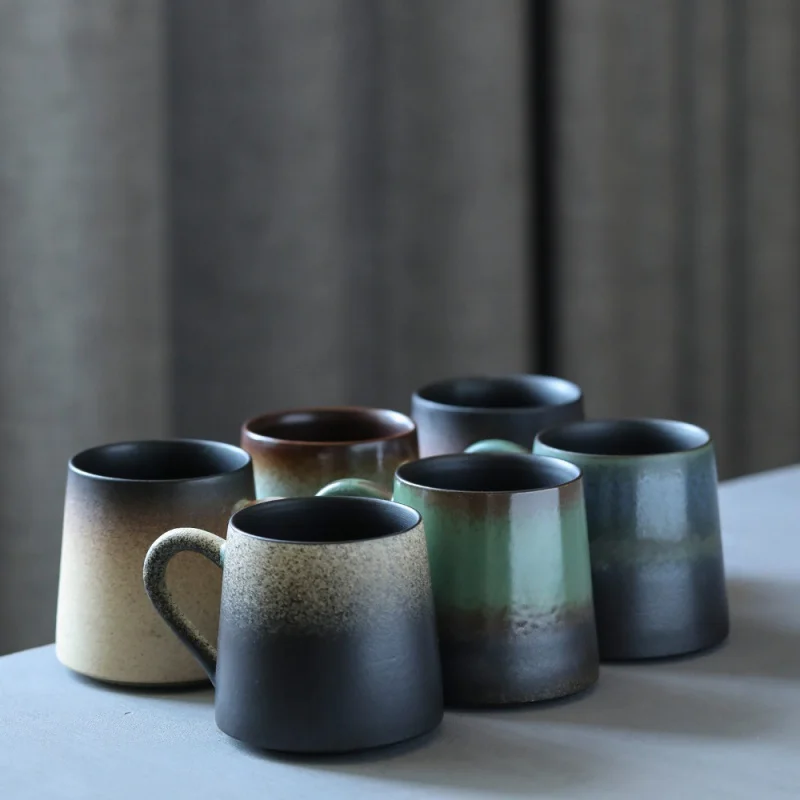 ★Japanese-Style Gradient Coffee Cup Creative with Cup Personality Simple Milk Cup Gift Cup Enterprise Logo